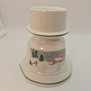 Sango Silent Night Holiday Hurricane Lamp Candle Glass Globe 3900 Christmas Ret